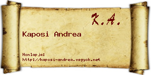 Kaposi Andrea névjegykártya